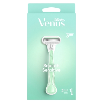 Gillette Venus Nassrasierer - Smooth Sensitive + 2 Ersatzklingen
