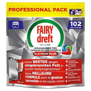 Fairy PRO Geschirrreiniger - Spülmaschinentabs - Platinum Plus - 102St.