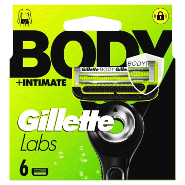 Gillette Labs Rasierklingen - Body + Intimate - 6er Pack