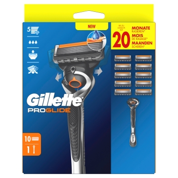 Gillette Rasierklingen - ProGlide Flexball - 10er Pack + Handstück