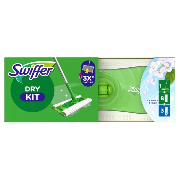 Swiffer Bodenwischer Starterset - Bodenstab + 8 Trocken- + 3 Wet-Tücher