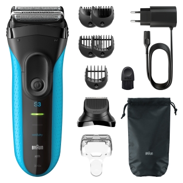 Braun Elektrischer Rasierer - Series 3 - 3010BT - Black/Blue